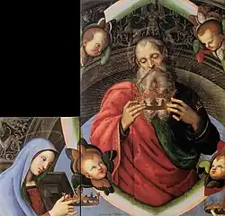 God the Father (112 x 75&nbsp;cm.) and the Virgin Mary (51 x 41&nbsp;cm.) (Museo di Capodimonte, Naples)