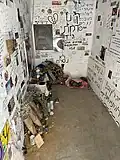 Memorials inside shelter