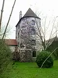 Reck or Hungerturm at Traismauer, D-shaped tower or bastion.