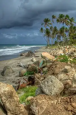 Debris from hurricanes Ivan and Emily littered the shores of Grenada into 2007