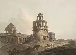 Remains of buildings at Firoz Shah Kotla, Delhi, 1795.