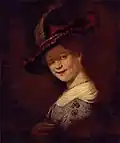 Bust of a laughing, young woman, possibly Saskia van Uylenburgh, 1633, Gemäldegalerie Alte Meister, Dresden
