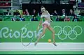 Rolling the hoop along the floor (Marina Durunda)