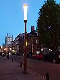 Lit Richardson candle, on Trumpington Street near St Catharine's College
