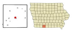 Location of Mount Ayr, Iowa