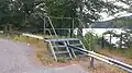 Modern roadside stile in Sweden