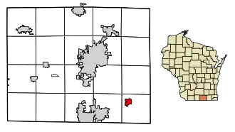 Location of Clinton in Rock County, Wisconsin.