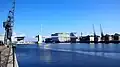 Looking east towards the ExCeL Exhibition Centre
