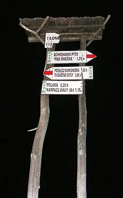 Trail blazing at the summit of Słonecznik 1,420 metres (4,660 ft)