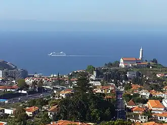 São Martinho Church and the hilltops overlooking the southern coast of Madeira