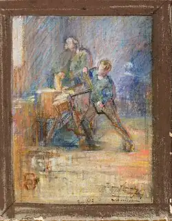 The Young Sabot Maker, "Paris, 1893", pastel and ink. Smithsonian, SAAM-1983.95.49 1