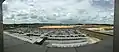 Panoramic view of the park-and-ride facility next to the station