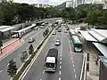 Feeder bus stops at Entrance B (right) and Entrance C.