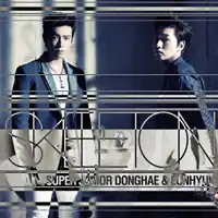 Two man in a suit behind the words "Skeleton"