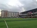 The football field at the east of the Raphael building