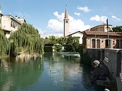 The Livenza river in the town center