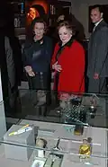 Jehan Sadat and Suzanne Mubarak at the inauguration ceremony