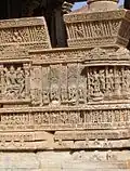 Carvings on the walls of the temple