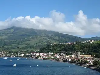 Saint-Pierre, with Mount Pelée in the background