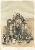 Salto del Agua Fountain in a painting of 1855 by Casimiro Castro.[17]