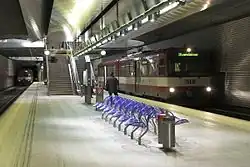 The underground Salzburger Lokalbahn station.