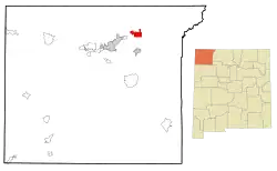 Location within San Juan County and New Mexico