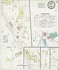 1897 map showing the station area