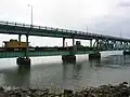 Nuclear fuel transport train leaving Kittery