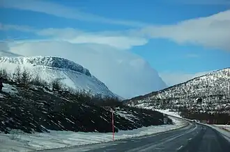 Scenery near Abisko village in Kiruna Municipality, Sweden.