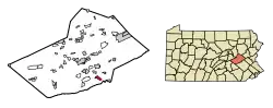 Location of Auburn in Schuylkill County, Pennsylvania