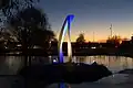 The sculpture "Blue Shape" by Larz Eldbåge in Märsta