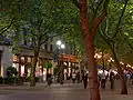 Occidental Mall on a "First Thursday": the evening when most Pioneer Square art galleries start their new shows