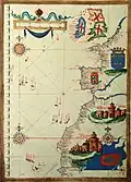 The 1575 map of Portugal and its African colonies, by Sebastião Lopes