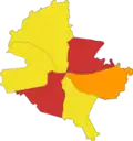 Map of the sectors based on the party mayor as of 2007