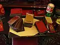 Selection of leather swatches at John Lobb, London