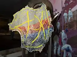 A portion of the fuselage from the flight