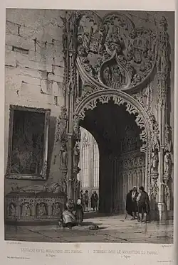 Sepulcro en el monasterio del Parral de Segovia, from the series España artística y monumental (1842), by Jenaro Pérez Villaamil.