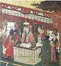 Detail of the fourth register: the judgement scene
