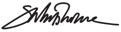 Cursive signature in ink