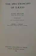 Title page to The Spectroscopy of X-Rays (1925)