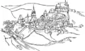 19th century reenacted drawing of Sighișoara