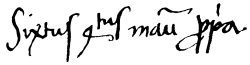 Sixtus IV's signature