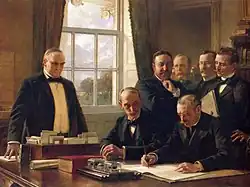 Signing of the Peace Protocol Between Spain and the United States, August 12, 1898 by Théobald Chartran, 1899