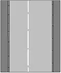 Keep left of the divider
