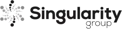 Spiraling yellow and blue dots next to the words "Singularity University"