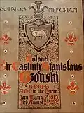 Memorial plaque with Gzowski's coat of arms