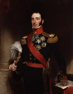 A portrait of a middle-aged white man in military uniform.