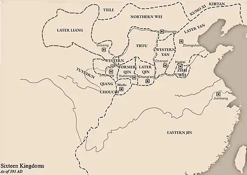 Later Yan in 391 AD