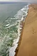 An aerial view of Skeleton Coast