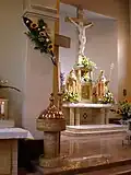 Interior and altar of the St Cyril and St Methodius church